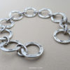 Fine Silver 16.5mm Flower Printed Chain 7.5 Inch Strand
