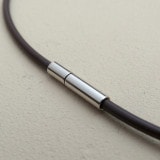 Sterling Silver Clasp 2mm Brown Rubber Cord 16-inches