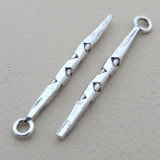 Fine Silver 40mm Tribal Spike Charm (Pack of 2)