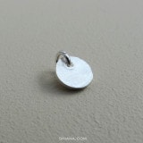 Fine Silver 8mm Glitter Round Tag Charm (Pack of 10)